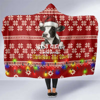 Just A Girl Who Loves Christmas And Cows Christmas Hooded Blanket Funny Xmas Holiday Patterns - Wonder Print Shop