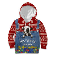 Just A Girl Who Loves Christmas And Cows Christmas Kid Hoodie Funny Xmas Holiday Patterns - Wonder Print Shop