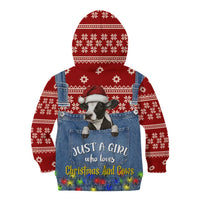 Just A Girl Who Loves Christmas And Cows Christmas Kid Hoodie Funny Xmas Holiday Patterns - Wonder Print Shop
