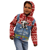 Just A Girl Who Loves Christmas And Cows Christmas Kid Hoodie Funny Xmas Holiday Patterns - Wonder Print Shop