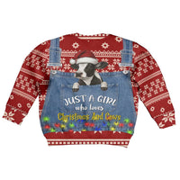 Just A Girl Who Loves Christmas And Cows Christmas Kid Ugly Christmas Sweater Funny Xmas Holiday Patterns - Wonder Print Shop