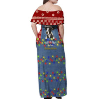 Just A Girl Who Loves Christmas And Cows Christmas Off Shoulder Maxi Dress Funny Xmas Holiday Patterns - Wonder Print Shop