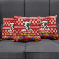Just A Girl Who Loves Christmas And Cows Christmas Pillow Cover Funny Xmas Holiday Patterns - Wonder Print Shop