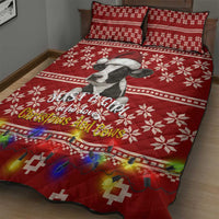 Just A Girl Who Loves Christmas And Cows Christmas Quilt Bed Set Funny Xmas Holiday Patterns - Wonder Print Shop