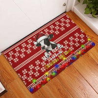 Just A Girl Who Loves Christmas And Cows Christmas Rubber Doormat Funny Xmas Holiday Patterns - Wonder Print Shop