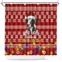 Just A Girl Who Loves Christmas And Cows Christmas Shower Curtain Funny Xmas Holiday Patterns - Wonder Print Shop
