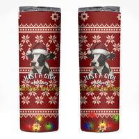 Just A Girl Who Loves Christmas And Cows Christmas Skinny Tumbler Funny Xmas Holiday Patterns - Wonder Print Shop