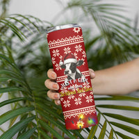 Just A Girl Who Loves Christmas And Cows Christmas Skinny Tumbler Funny Xmas Holiday Patterns - Wonder Print Shop