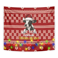 Just A Girl Who Loves Christmas And Cows Christmas Tapestry Funny Xmas Holiday Patterns - Wonder Print Shop