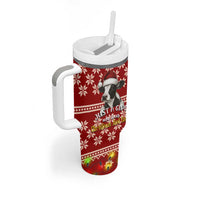 Just A Girl Who Loves Christmas And Cows Christmas Tumbler With Handle Funny Xmas Holiday Patterns - Wonder Print Shop