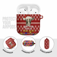 Just A Girl Who Loves Christmas And Goats Ugly Christma AirPods Case Funny Xmas Holiday Patterns - Wonder Print Shop