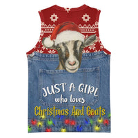 Just A Girl Who Loves Christmas And Goats Ugly Christma Basketball Jersey Funny Xmas Holiday Patterns - Wonder Print Shop