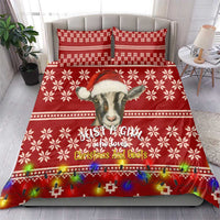 Just A Girl Who Loves Christmas And Goats Ugly Christma Bedding Set Funny Xmas Holiday Patterns - Wonder Print Shop