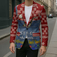 Just A Girl Who Loves Christmas And Goats Ugly Christma Blazer Funny Xmas Holiday Patterns - Wonder Print Shop