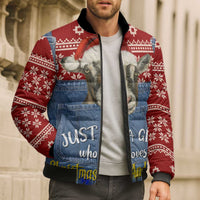 Just A Girl Who Loves Christmas And Goats Ugly Christma Bomber Puffer Jacket Funny Xmas Holiday Patterns - Wonder Print Shop