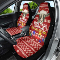 Just A Girl Who Loves Christmas And Goats Ugly Christma Car Seat Cover Funny Xmas Holiday Patterns - Wonder Print Shop
