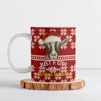 Just A Girl Who Loves Christmas And Goats Ugly Christma Ceramic Mug Funny Xmas Holiday Patterns - Wonder Print Shop