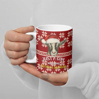 Just A Girl Who Loves Christmas And Goats Ugly Christma Ceramic Mug Funny Xmas Holiday Patterns - Wonder Print Shop