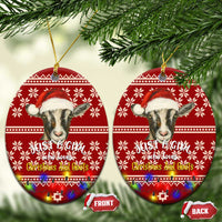 Just A Girl Who Loves Christmas And Goats Ugly Christma Ceramic Ornament Funny Xmas Holiday Patterns - Wonder Print Shop
