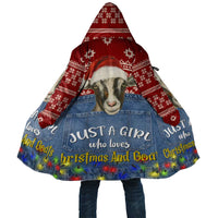 Just A Girl Who Loves Christmas And Goats Ugly Christma Cloak Funny Xmas Holiday Patterns - Wonder Print Shop