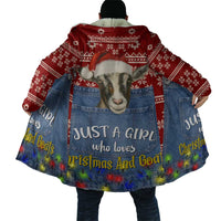 Just A Girl Who Loves Christmas And Goats Ugly Christma Cloak Funny Xmas Holiday Patterns - Wonder Print Shop