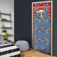 Just A Girl Who Loves Christmas And Goats Ugly Christma Door Cover Funny Xmas Holiday Patterns - Wonder Print Shop
