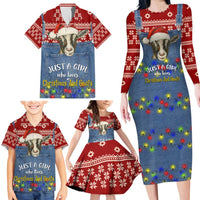 Just A Girl Who Loves Christmas And Goats Ugly Christma Family Matching Long Sleeve Bodycon Dress and Hawaiian Shirt Funny Xmas Holiday Patterns - Wonder Print Shop