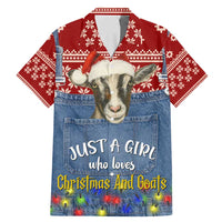Just A Girl Who Loves Christmas And Goats Ugly Christma Family Matching Mermaid Dress and Hawaiian Shirt Funny Xmas Holiday Patterns - Wonder Print Shop