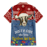 Just A Girl Who Loves Christmas And Goats Ugly Christma Family Matching Mermaid Dress and Hawaiian Shirt Funny Xmas Holiday Patterns - Wonder Print Shop
