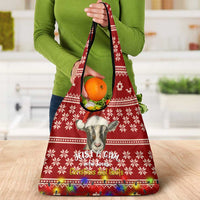 Just A Girl Who Loves Christmas And Goats Ugly Christma Grocery Bag Funny Xmas Holiday Patterns - Wonder Print Shop