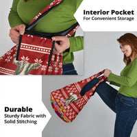 Just A Girl Who Loves Christmas And Goats Ugly Christma Grocery Bag Funny Xmas Holiday Patterns - Wonder Print Shop