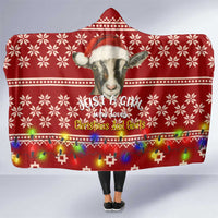 Just A Girl Who Loves Christmas And Goats Ugly Christma Hooded Blanket Funny Xmas Holiday Patterns - Wonder Print Shop