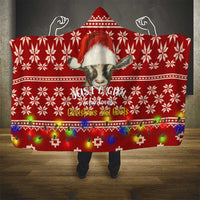 Just A Girl Who Loves Christmas And Goats Ugly Christma Hooded Blanket Funny Xmas Holiday Patterns - Wonder Print Shop