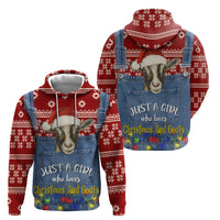 Just A Girl Who Loves Christmas And Goats Ugly Christma Hoodie Funny Xmas Holiday Patterns - Wonder Print Shop