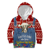 Just A Girl Who Loves Christmas And Goats Ugly Christma Kid Hoodie Funny Xmas Holiday Patterns - Wonder Print Shop