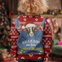 Just A Girl Who Loves Christmas And Goats Ugly Christma Kid Ugly Christmas Sweater Funny Xmas Holiday Patterns - Wonder Print Shop