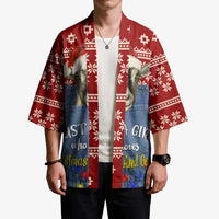 Just A Girl Who Loves Christmas And Goats Ugly Christma Kimono Funny Xmas Holiday Patterns - Wonder Print Shop