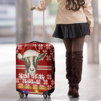 Just A Girl Who Loves Christmas And Goats Ugly Christma Luggage Cover Funny Xmas Holiday Patterns - Wonder Print Shop