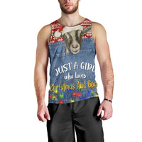Just A Girl Who Loves Christmas And Goats Ugly Christma Men Tank Top Funny Xmas Holiday Patterns - Wonder Print Shop