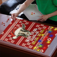Just A Girl Who Loves Christmas And Goats Ugly Christma Puzzle Funny Xmas Holiday Patterns - Wonder Print Shop