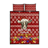 Just A Girl Who Loves Christmas And Goats Ugly Christma Quilt Bed Set Funny Xmas Holiday Patterns - Wonder Print Shop