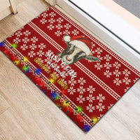 Just A Girl Who Loves Christmas And Goats Ugly Christma Rubber Doormat Funny Xmas Holiday Patterns - Wonder Print Shop