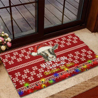 Just A Girl Who Loves Christmas And Goats Ugly Christma Rubber Doormat Funny Xmas Holiday Patterns - Wonder Print Shop