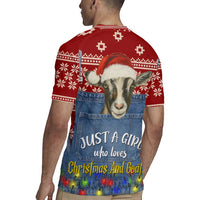 Just A Girl Who Loves Christmas And Goats Ugly Christma Rugby Jersey Funny Xmas Holiday Patterns - Wonder Print Shop