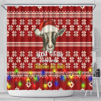 Just A Girl Who Loves Christmas And Goats Ugly Christma Shower Curtain Funny Xmas Holiday Patterns - Wonder Print Shop