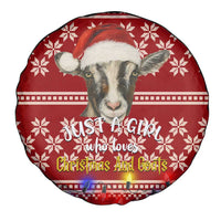Just A Girl Who Loves Christmas And Goats Ugly Christma Spare Tire Cover Funny Xmas Holiday Patterns - Wonder Print Shop