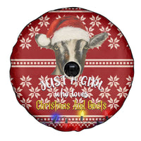 Just A Girl Who Loves Christmas And Goats Ugly Christma Spare Tire Cover Funny Xmas Holiday Patterns - Wonder Print Shop