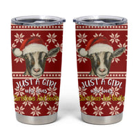 Just A Girl Who Loves Christmas And Goats Ugly Christma Tumbler Cup Funny Xmas Holiday Patterns - Wonder Print Shop