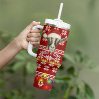 Just A Girl Who Loves Christmas And Goats Ugly Christma Tumbler With Handle Funny Xmas Holiday Patterns - Wonder Print Shop