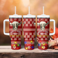 Just A Girl Who Loves Christmas And Goats Ugly Christma Tumbler With Handle Funny Xmas Holiday Patterns - Wonder Print Shop